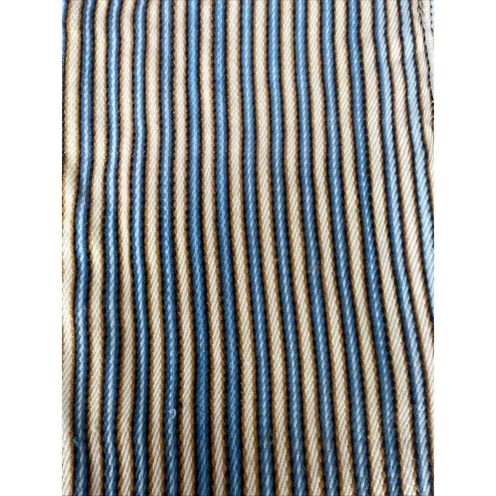 Vintage Mexican Kids Serape Pancho Blue‎ Gold Stripe Open Sides Slip On 22